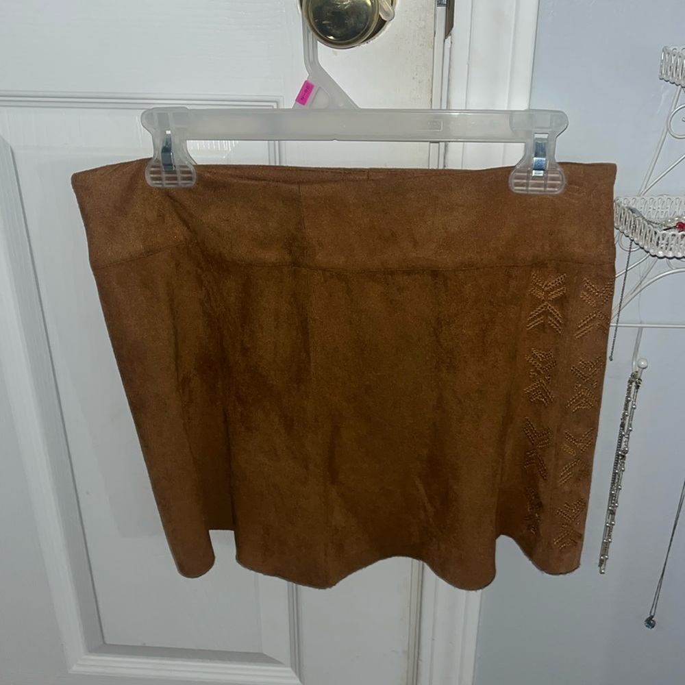 Soft Faux Leather Mini Skirt dark tan